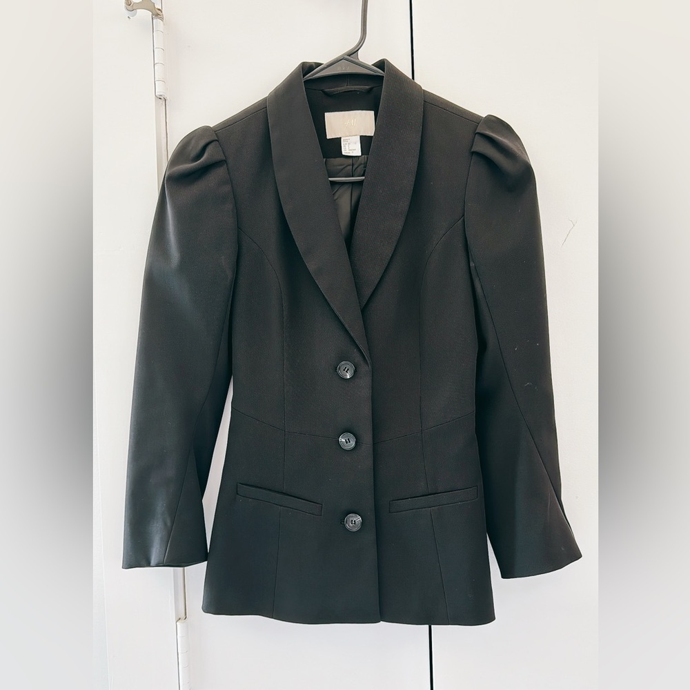 H & M Black blazer Size 2 EUR 32